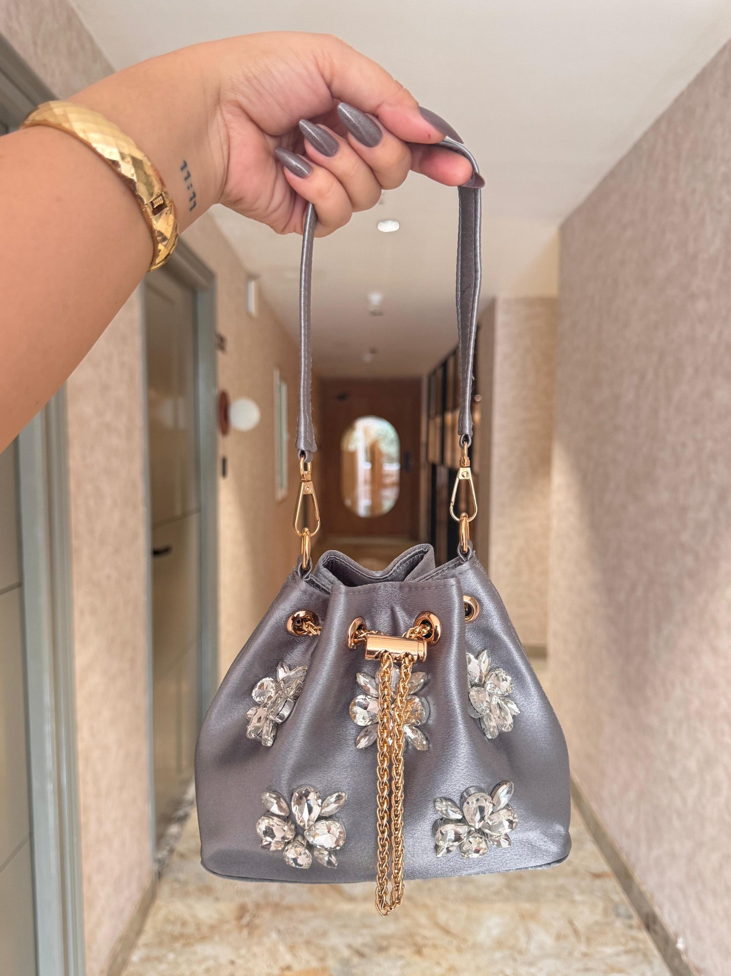 CRYSTAL BLOOM BUCKET BAGS