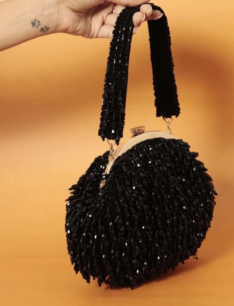 CRYSTAL HALF MOON PURSE