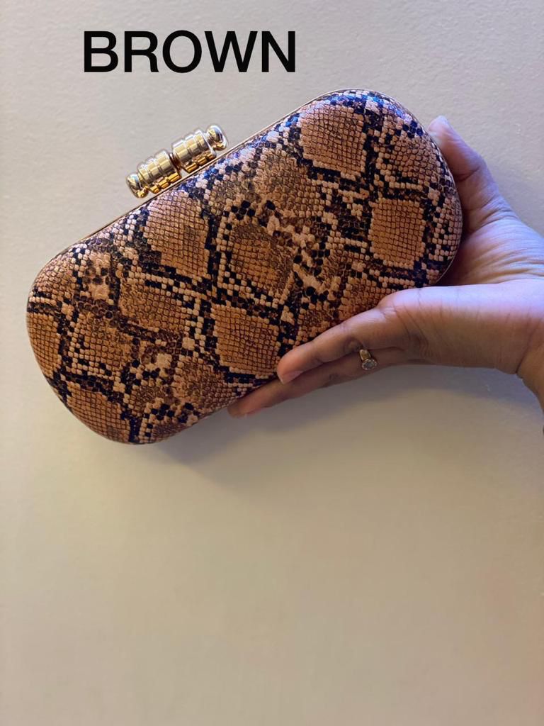 SNAKE PRINT CAPSULE PURSE