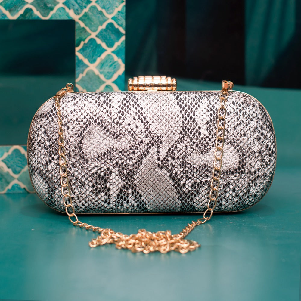 SNAKE PRINT CAPSULE PURSE