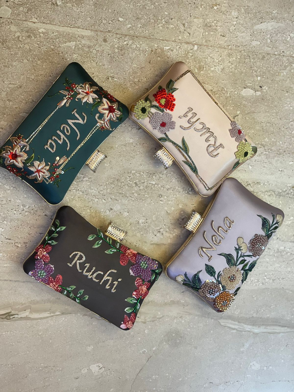 EMBROIDERED NAME PURSES