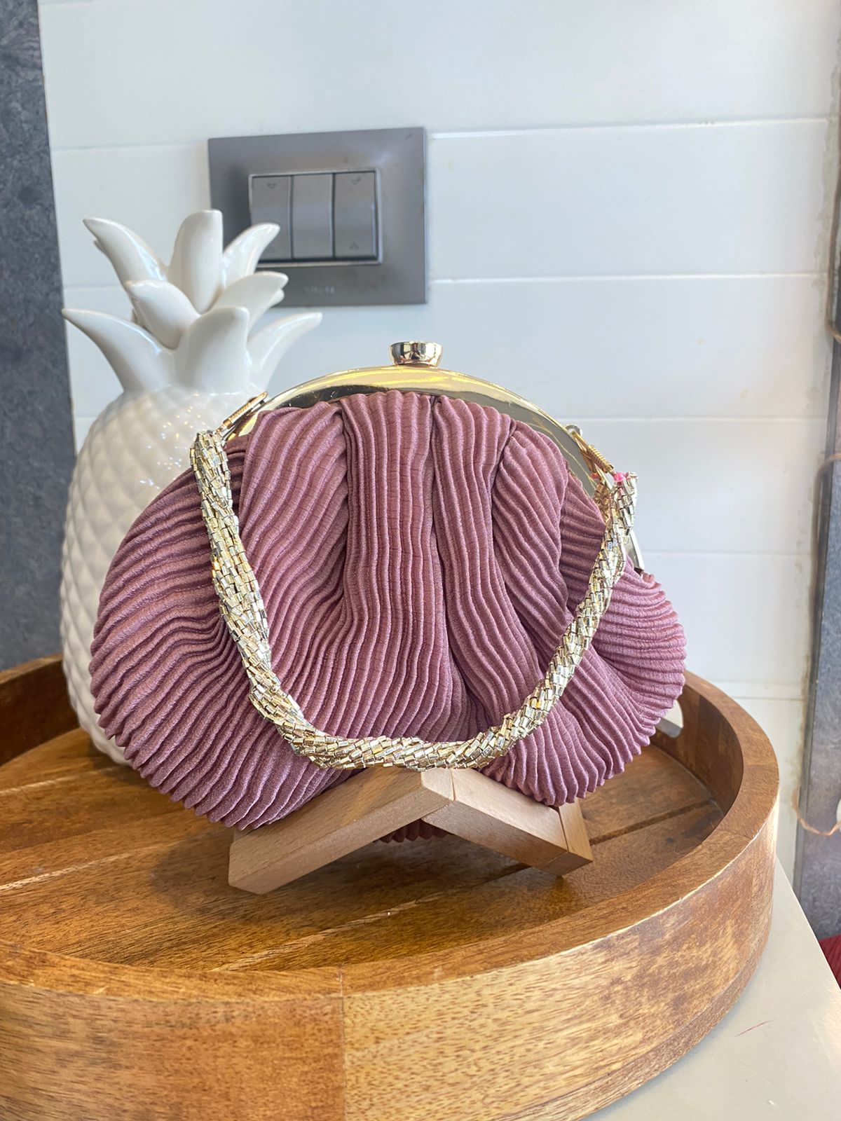 PLEATED SOLID COLOR PURSES