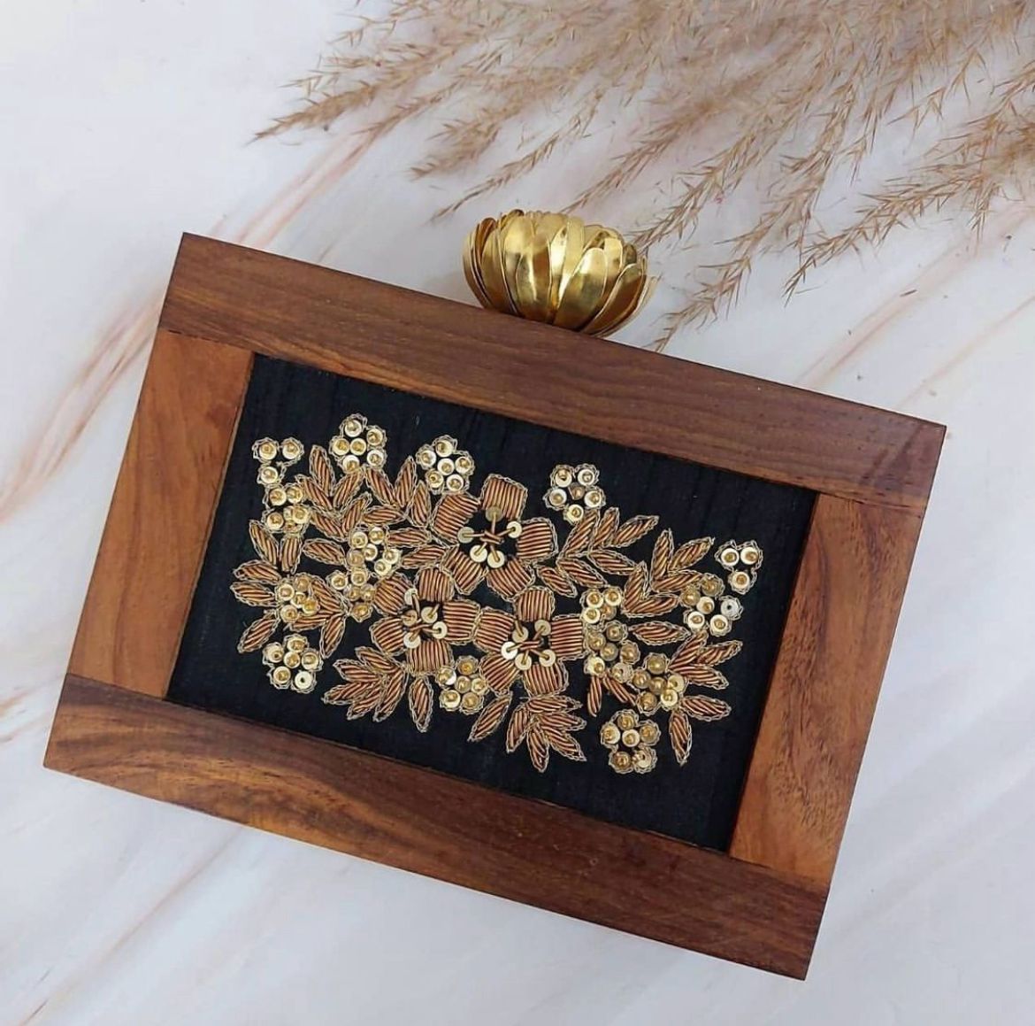 FLORAL WOODEN PURSES