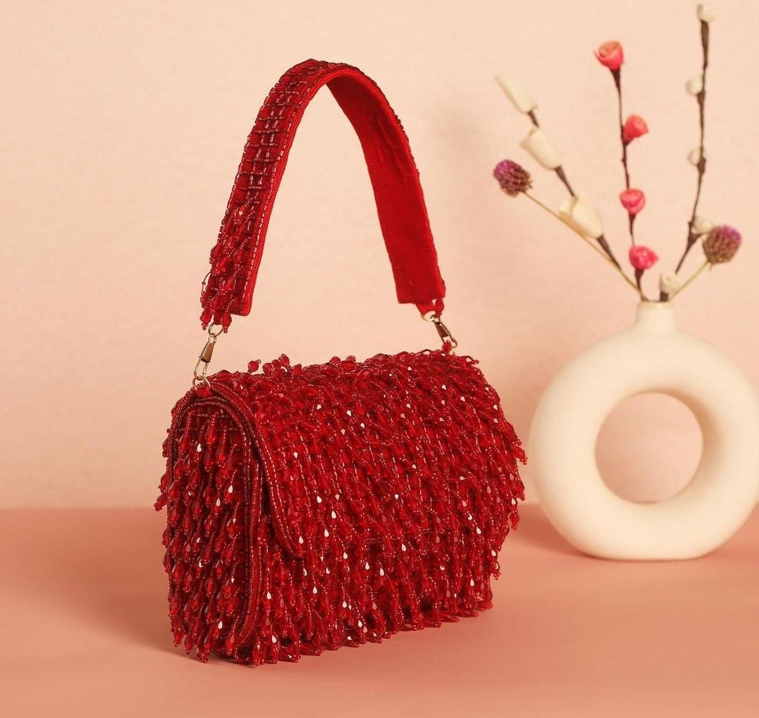 CRYSTAL HANGING FLAP BAG