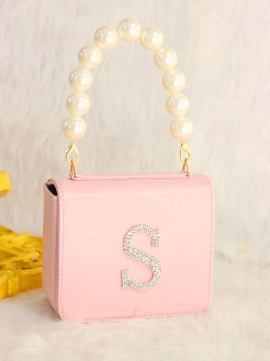 CRYSTAL PINK INITIAL BAGS