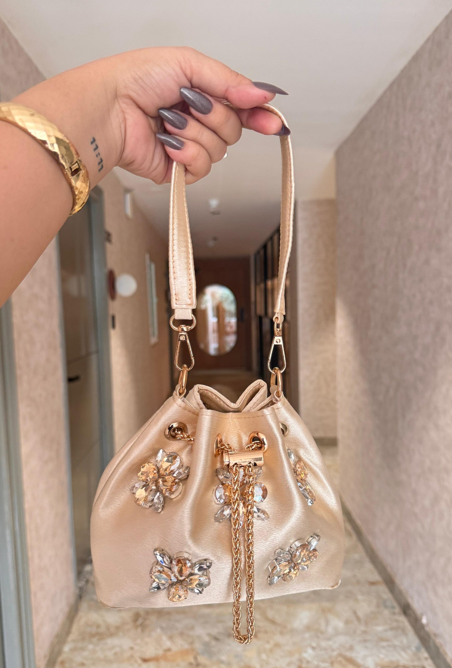 CRYSTAL BLOOM BUCKET BAGS